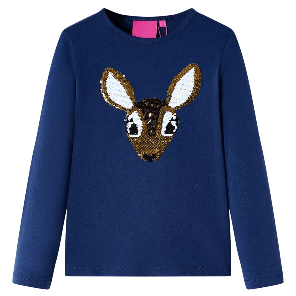 Vidaxl Child's Shirt à manches longues 128 bleu marine
