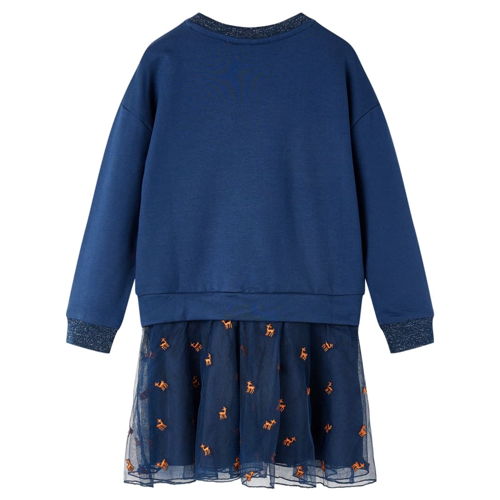 Vidaxl Robe pour enfants à manches longues 92 bleu marine