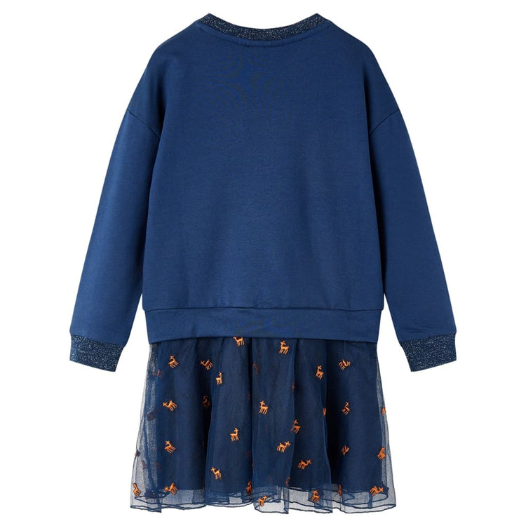 Vidaxl Robe pour enfants à manches longues 92 bleu marine