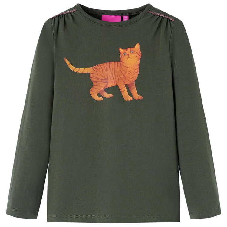 Vidaxl Child's Shirt avec manches longues 140 kack -colored