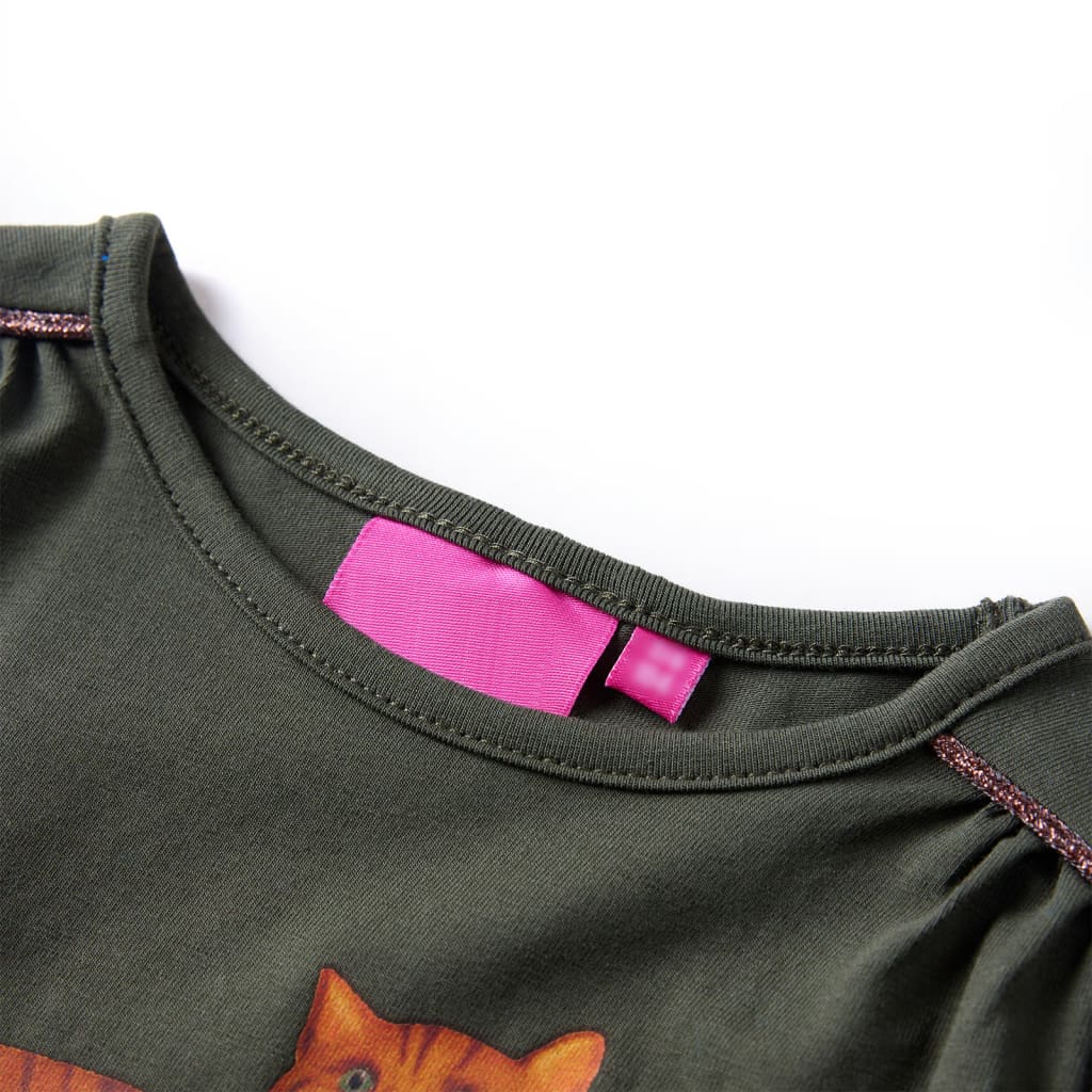 Vidaxl Child's Shirt avec manches longues 140 kack -colored