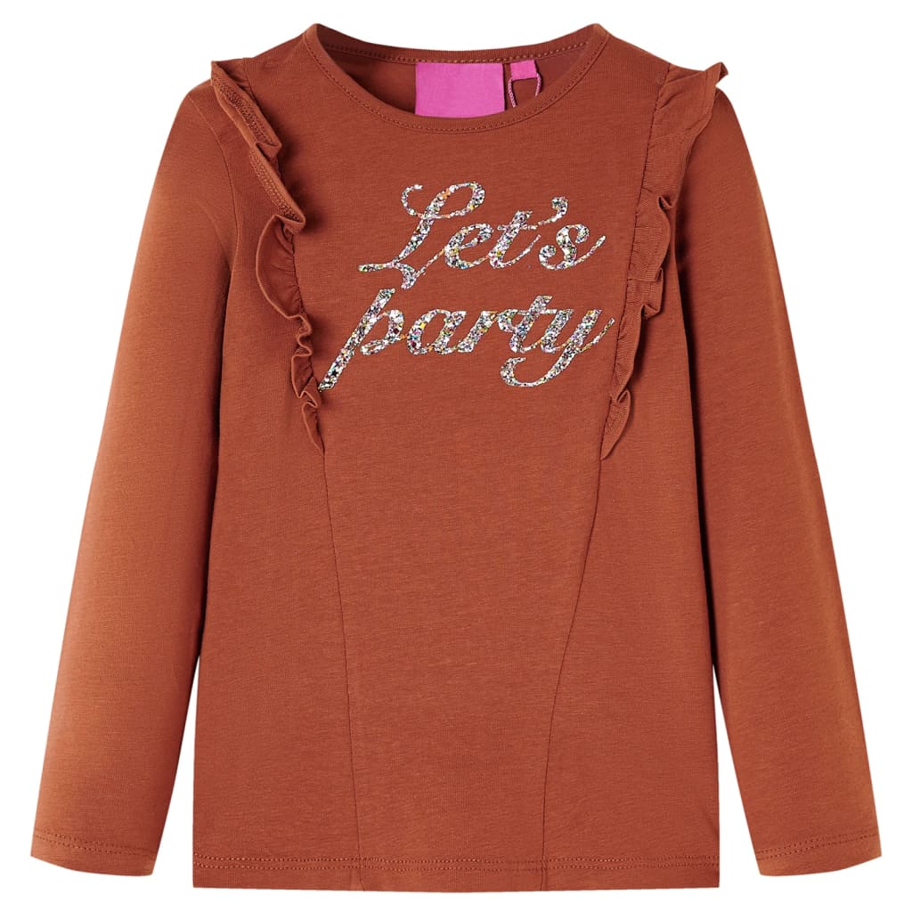 Vidaxl Children's Shirt à manches longues 116 cognac colorée