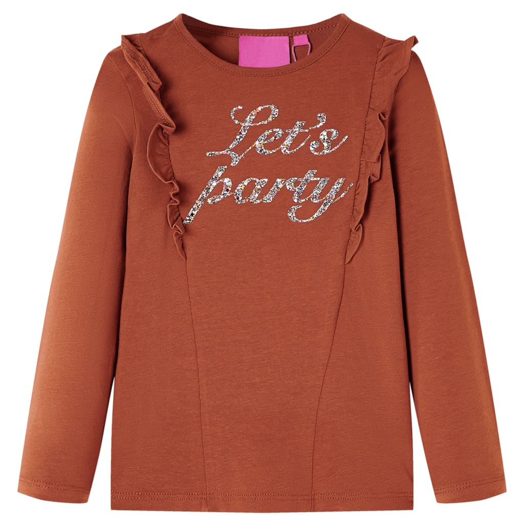 Vidaxl Child's Shirt avec manches longues 140 colorée cognac