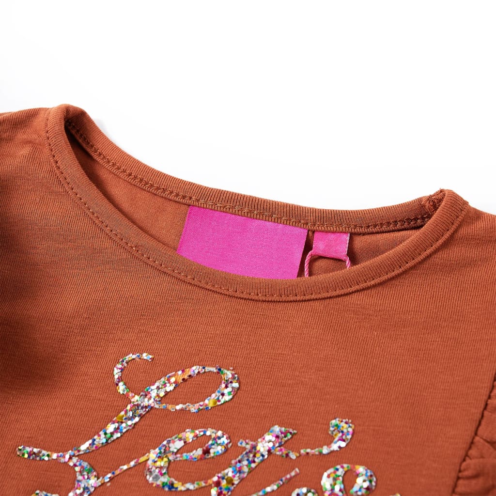 Vidaxl Child's Shirt avec manches longues 140 colorée cognac