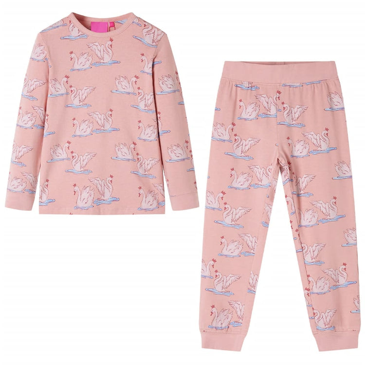 Vidaxl Pyjamas pour enfants à manches longues 140 rose clair