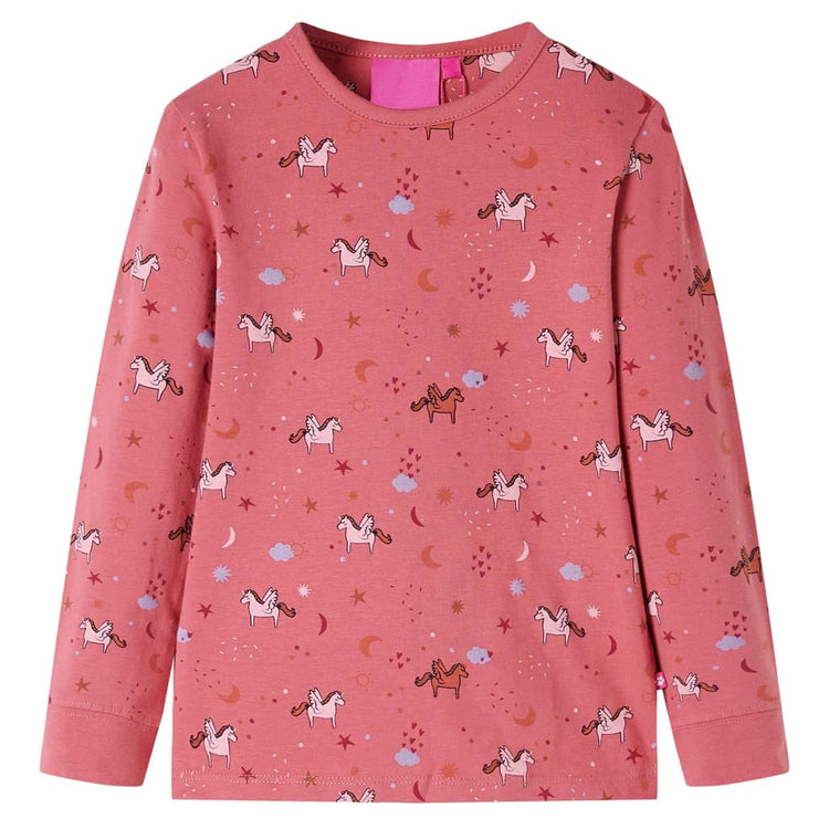 Vidaxl Pyjama pour enfants à manches longues 128 vieux rose