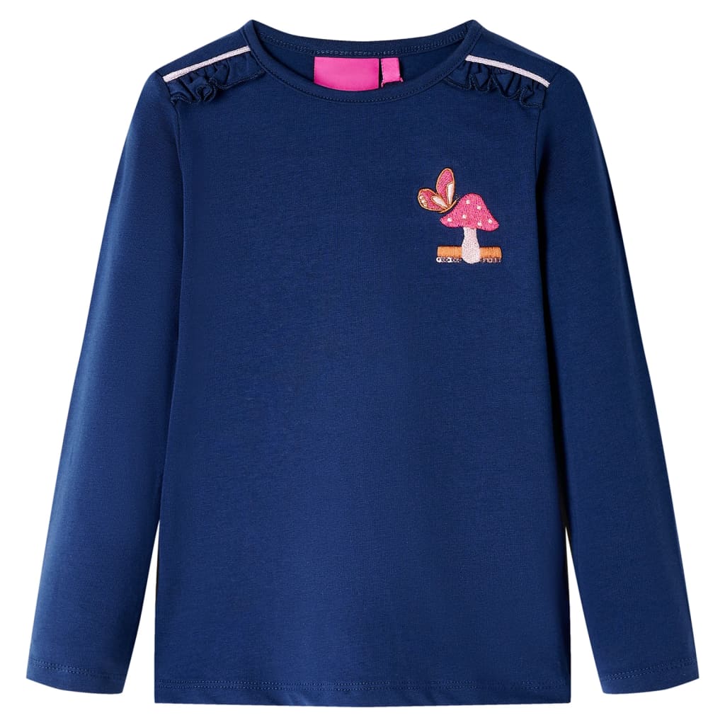 Vidaxl Child's Shirt à manches longues 128 bleu marine