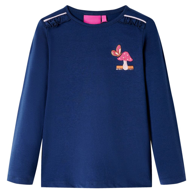 Vidaxl Child's Shirt à manches longues 140 bleu marine