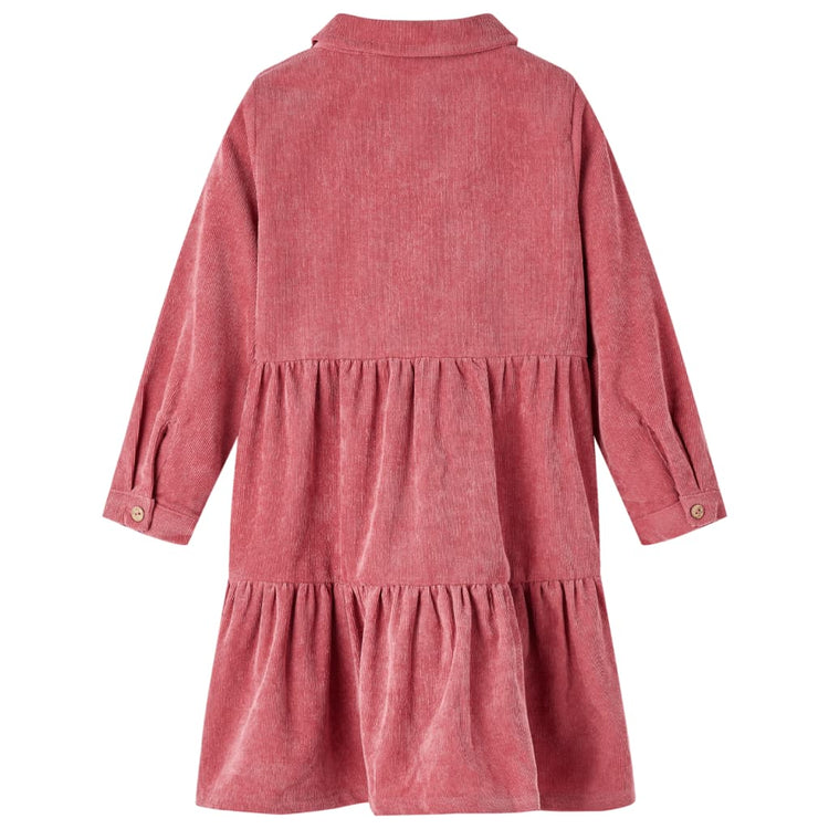Vidaxl Robe pour enfants avec manches longues Velvet 116 vieux rose