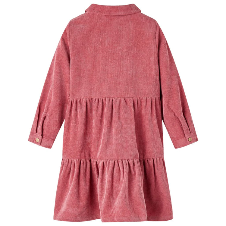 Vidaxl Robe pour enfants avec manches longues Velvet 140 Old Rose
