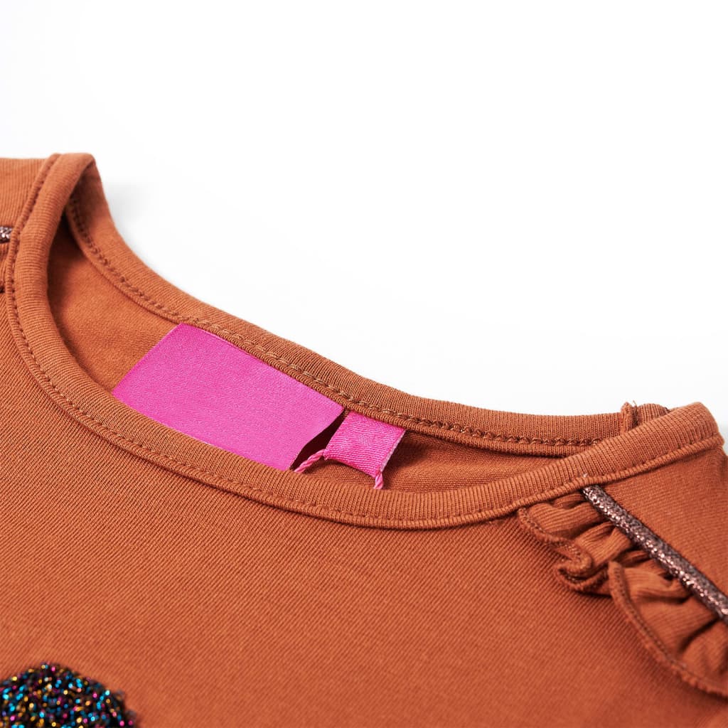 Vidaxl Child's Shirt avec manches longues 92 colored cognac