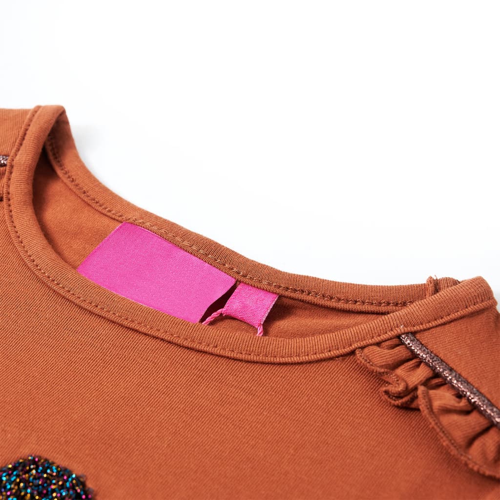 Vidaxl Child's Shirt à manches longues 128 colored cognac