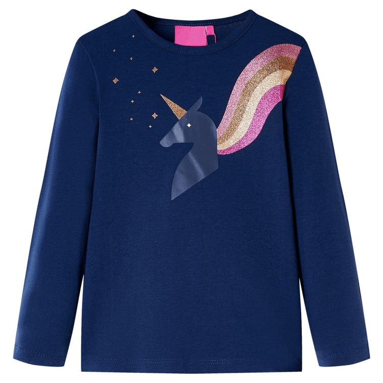 Vidaxl Child's Shirt à manches longues 128 bleu marine