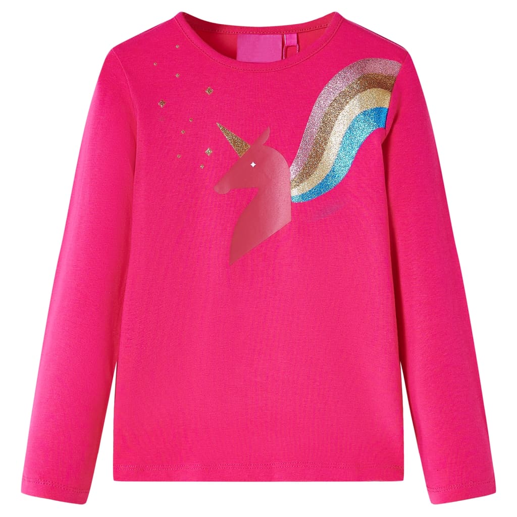 Vidaxl Child's Shirt à manches longues 128 rose vif