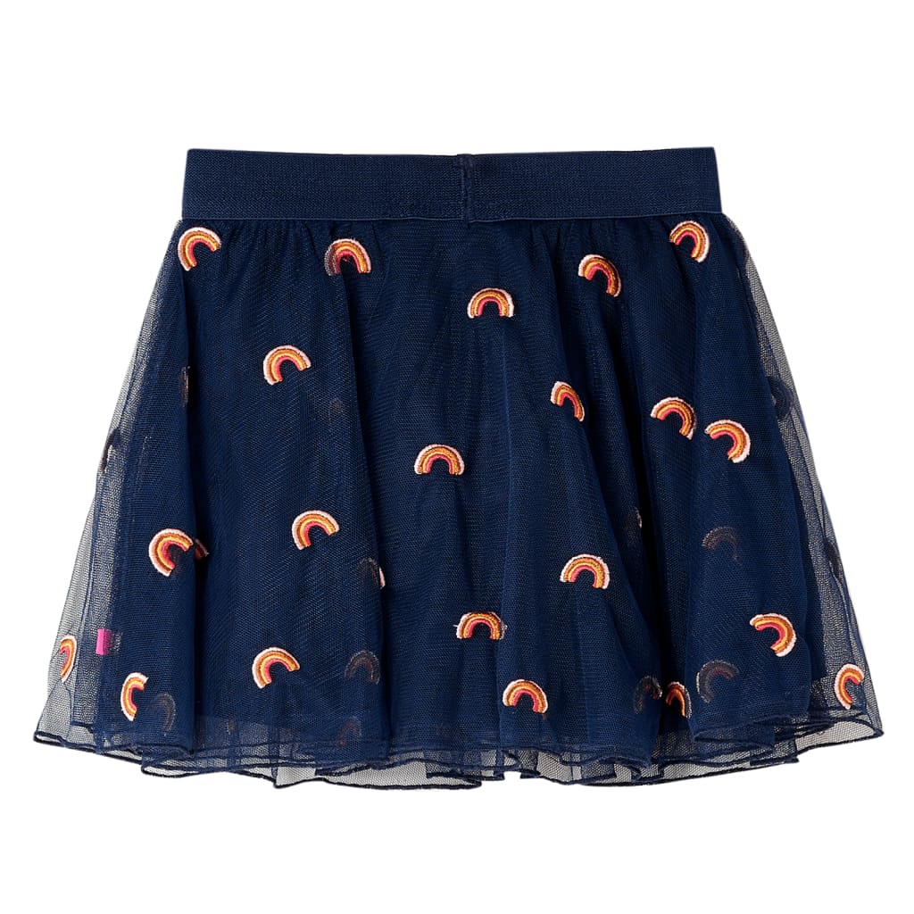 Vidaxl Jupe pour enfants avec tulle 128 bleu marine