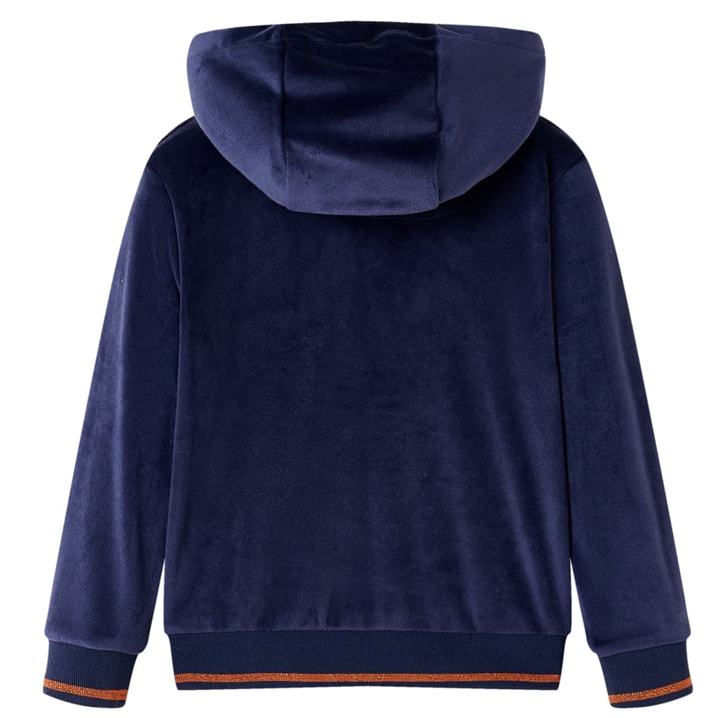 Veste pour enfants Vidaxl avec capuche 128 bleu marine