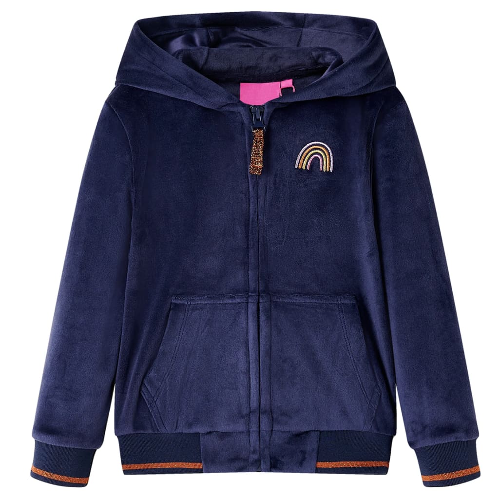 Veste pour enfants Vidaxl avec capuche 140 bleu marine