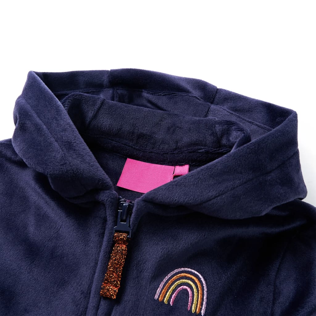 Veste pour enfants Vidaxl avec capuche 140 bleu marine