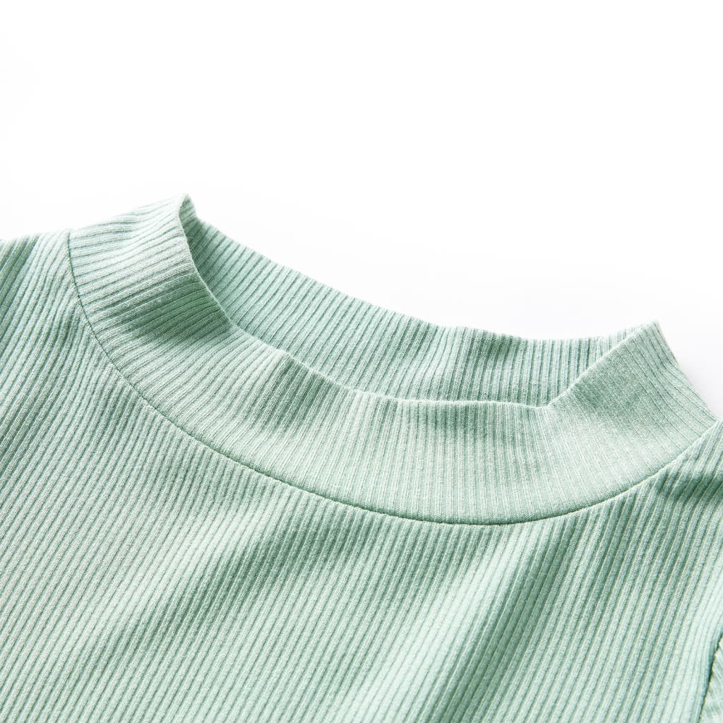 Vidaxl Children's Shirt avec à manches longues Low Col 116 DarkMint-Colored