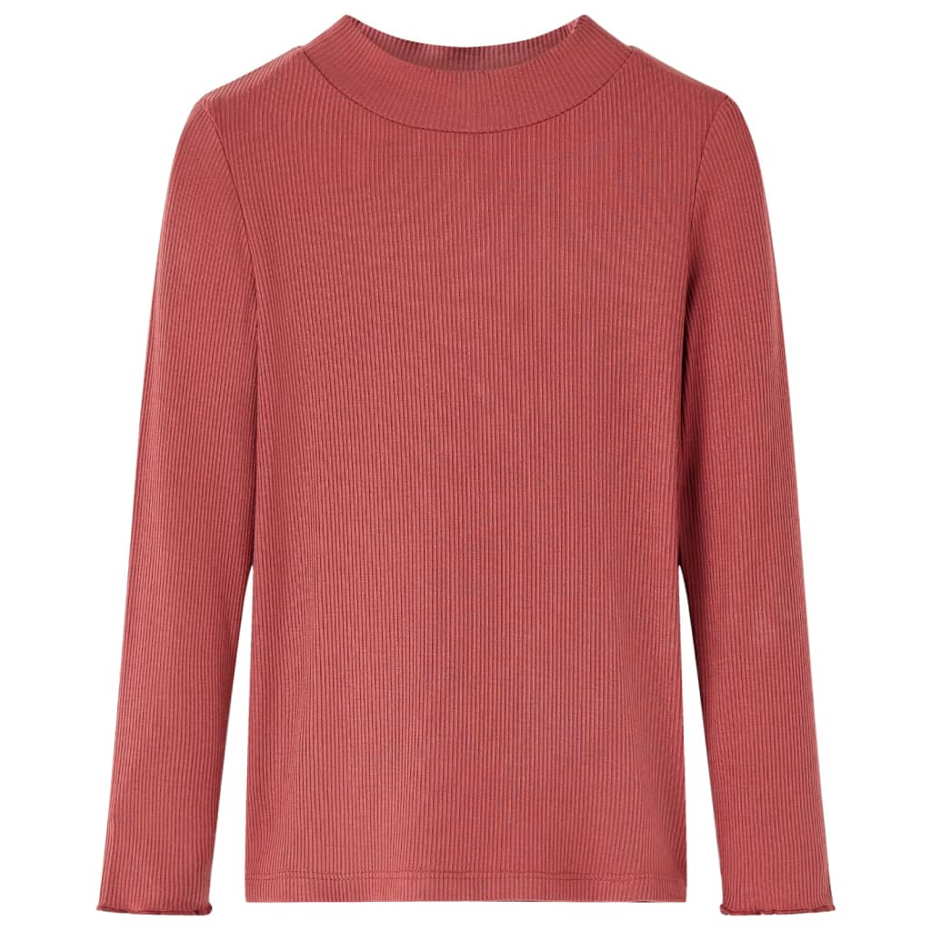 Vidaxl Child's Shirt avec manches longues Low Col 92 Red-Brown
