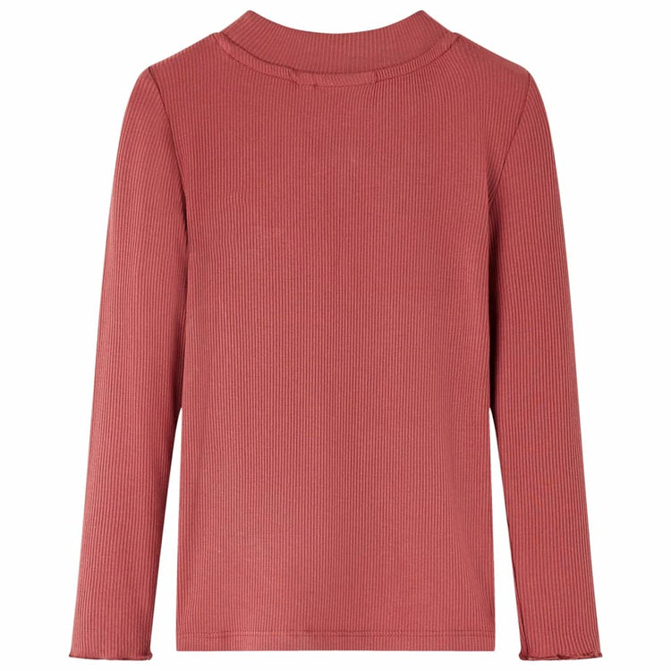 Vidaxl Children's Shirt à manches longues et à basse col 104 Reddish-Brown