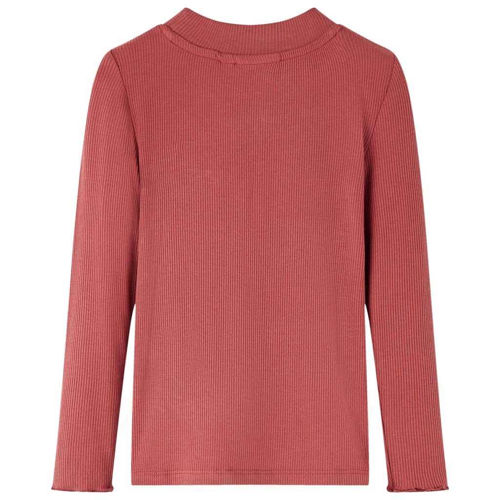 Vidaxl Children's Shirt à manches longues et à basse col 140 Reddish-Brown