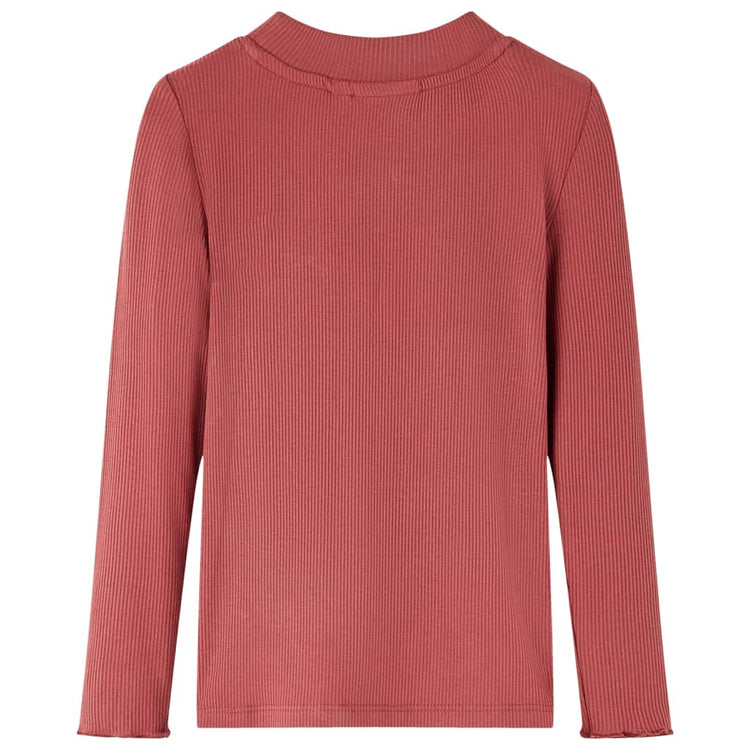 Vidaxl Children's Shirt à manches longues et à basse col 140 Reddish-Brown