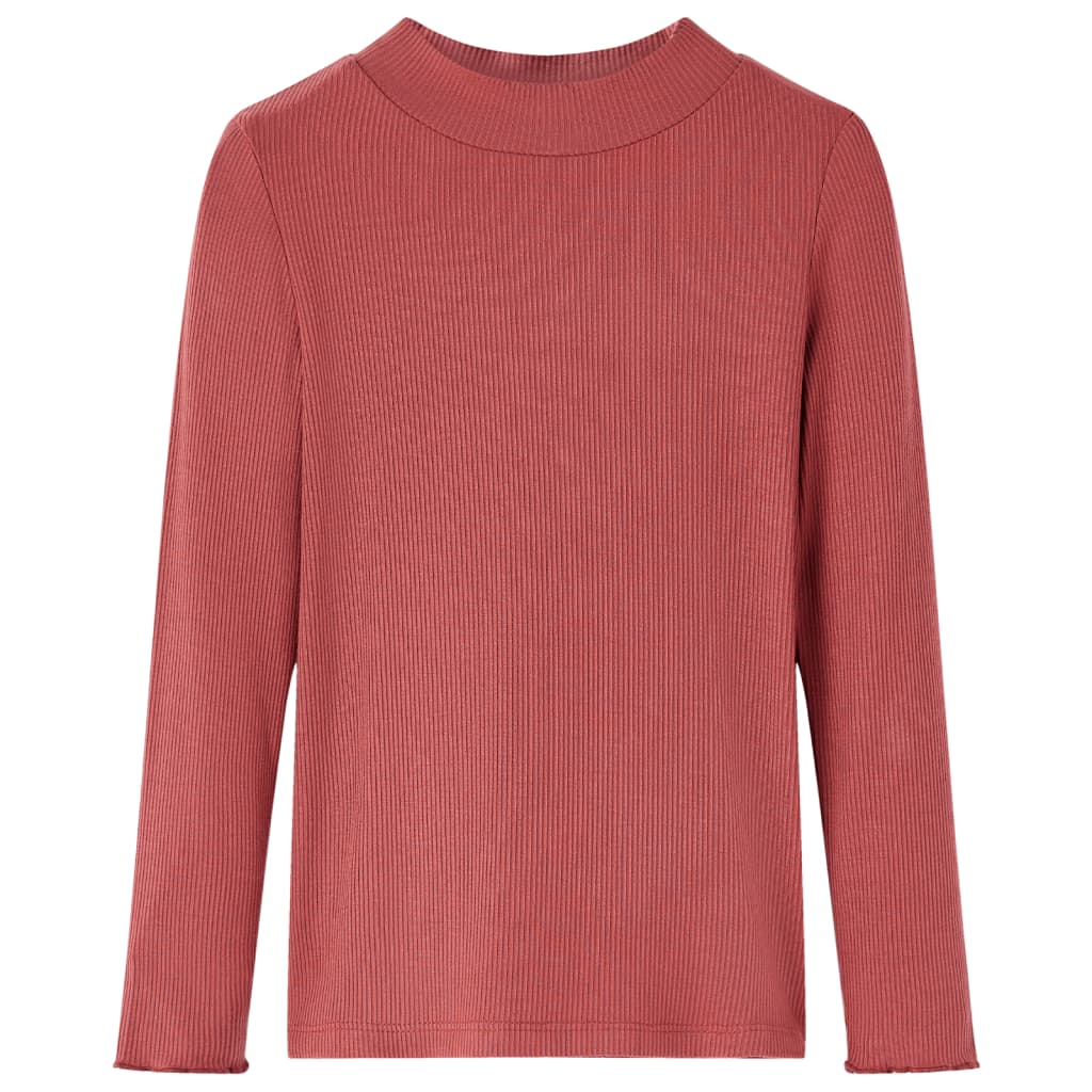 Vidaxl Children's Shirt à manches longues et à basse col 140 Reddish-Brown