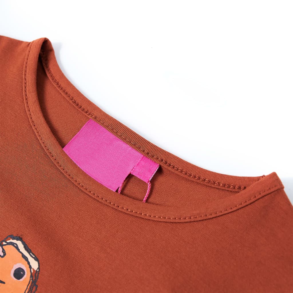 Vidaxl Child's Shirt à manches longues 128 colored cognac