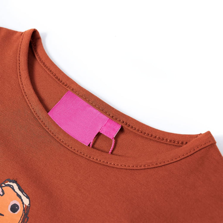 Vidaxl Child's Shirt avec manches longues 140 colorée cognac