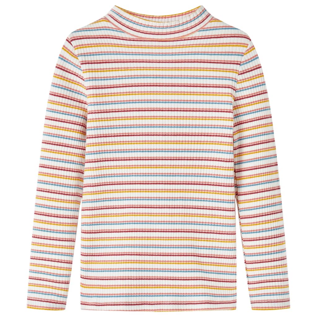 Vidaxl Children's Shirt avec manches longues 116 ECRU rayée