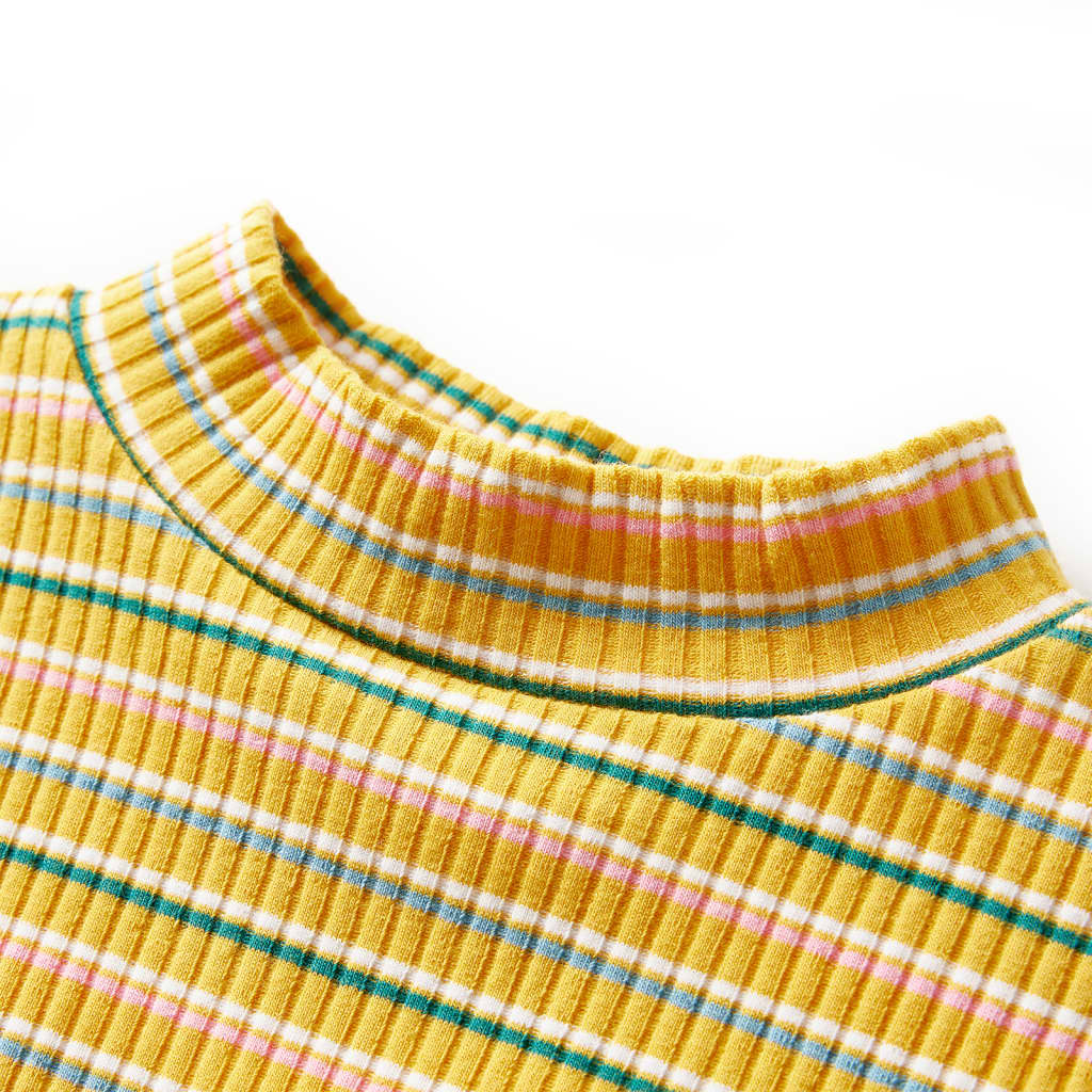 Vidaxl Child's Shirt avec manches longues 92 Ochère rayé -colored