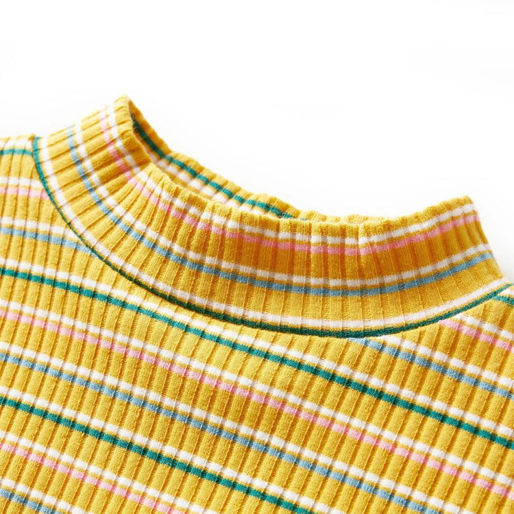Vidaxl Children's Shirt avec manches longues 116 Ochère rayé -Colored