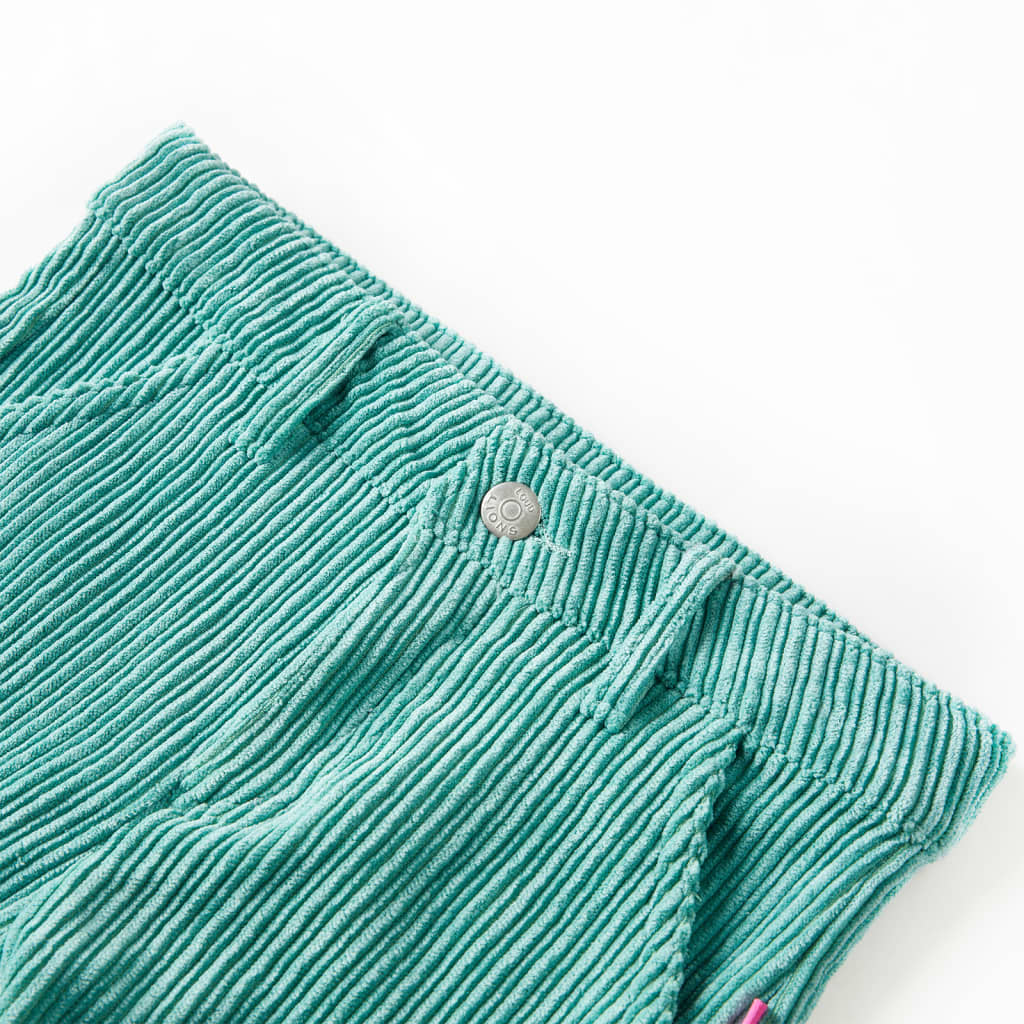 Vidaxl Kinderbroek 92 Rib Velvet Mintgroen