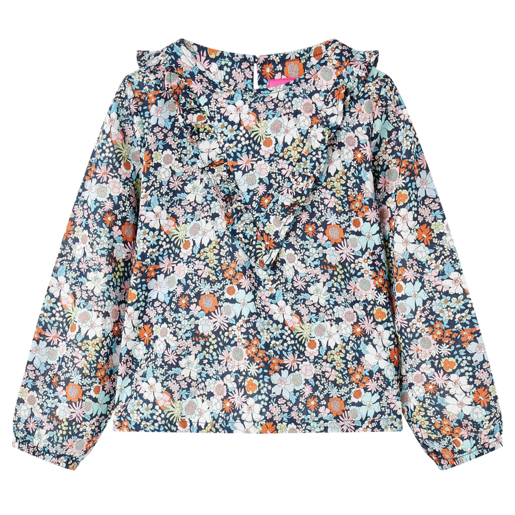 Vidaxl Child's Shirt à manches longues 128 bleu foncé