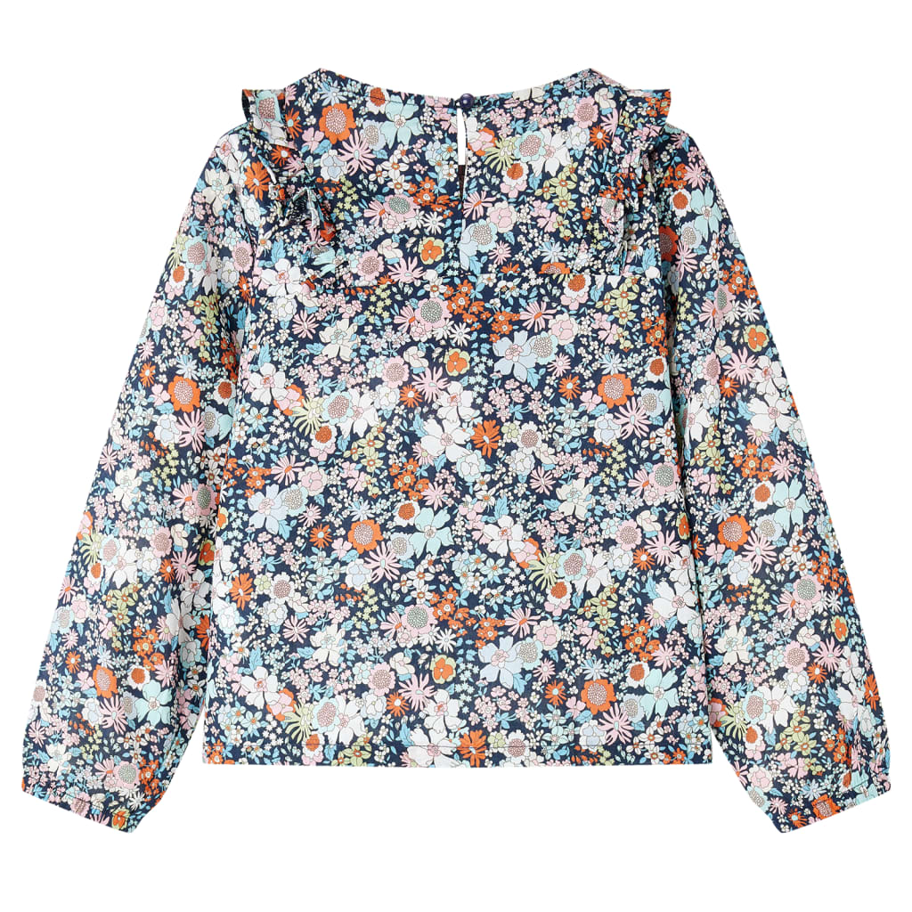 Vidaxl Child's Shirt à manches longues 128 bleu foncé