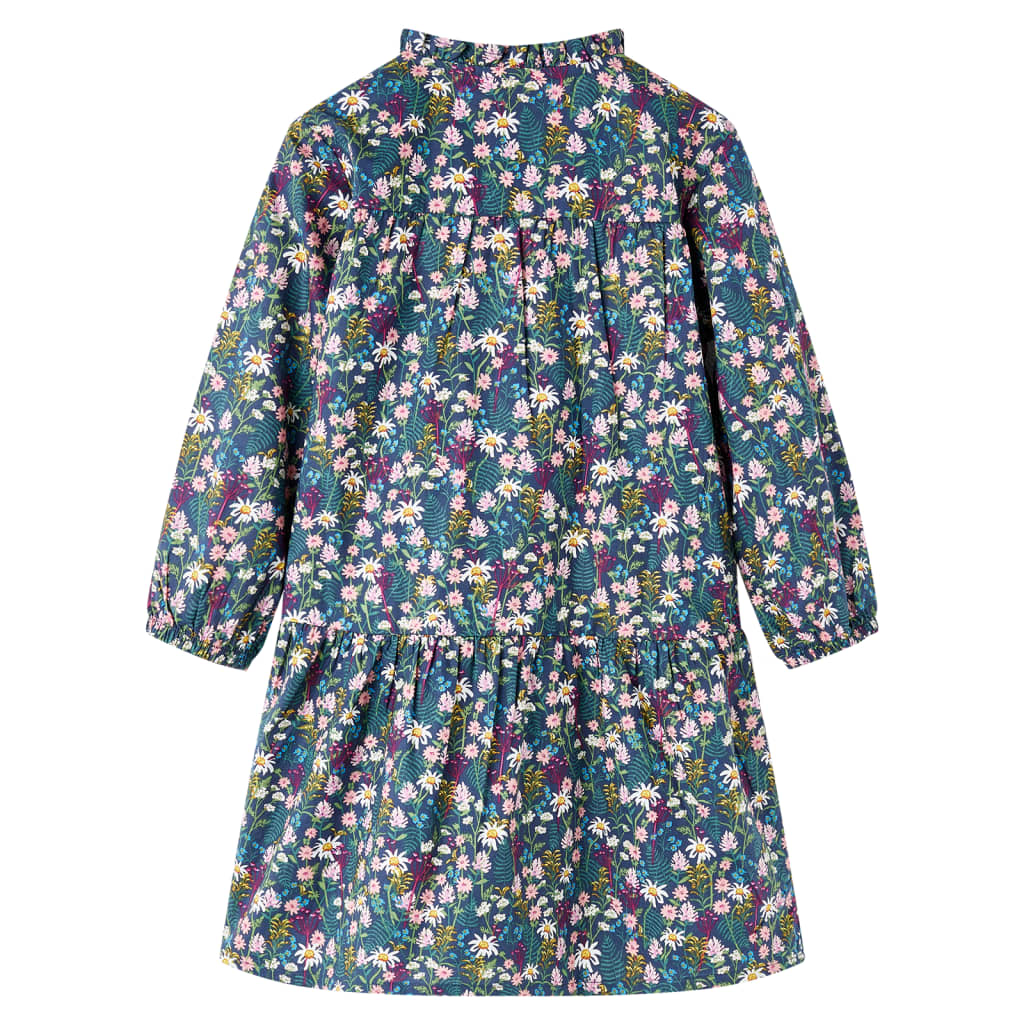 Vidaxl Robe pour enfants à manches longues 104 bleu foncé