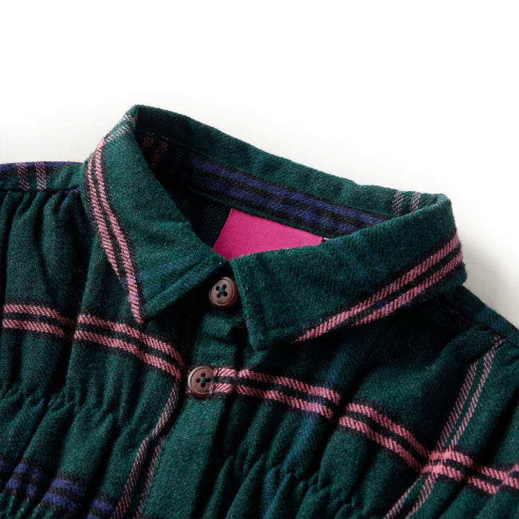 Vidaxl Robe pour enfants avec manches longues et volants 104 vert foncé
