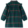 Vidaxl Robe pour enfants avec manches longues et volants 128 vert foncé