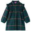 Vidaxl Robe pour enfants avec manches longues et volants 140 vert foncé