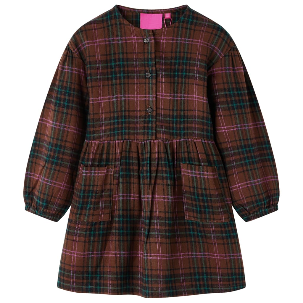 Vidaxl Robe pour enfants à manches longues 104 colored cognac