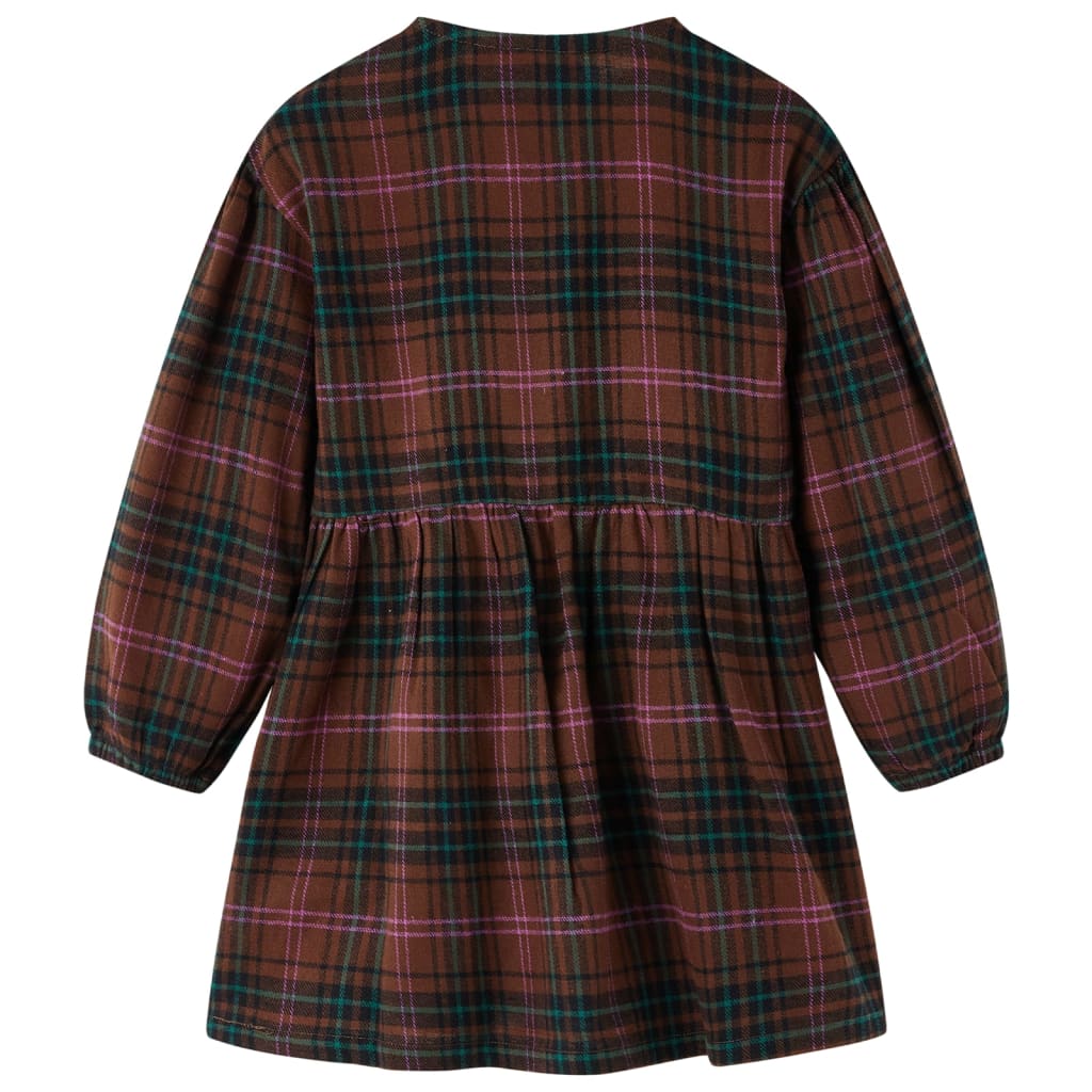 Vidaxl Robe pour enfants à manches longues 128 colored cognac