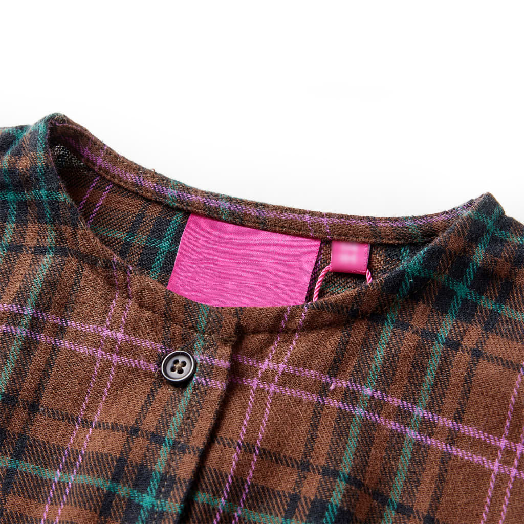 Vidaxl Robe pour enfants à manches longues 128 colored cognac