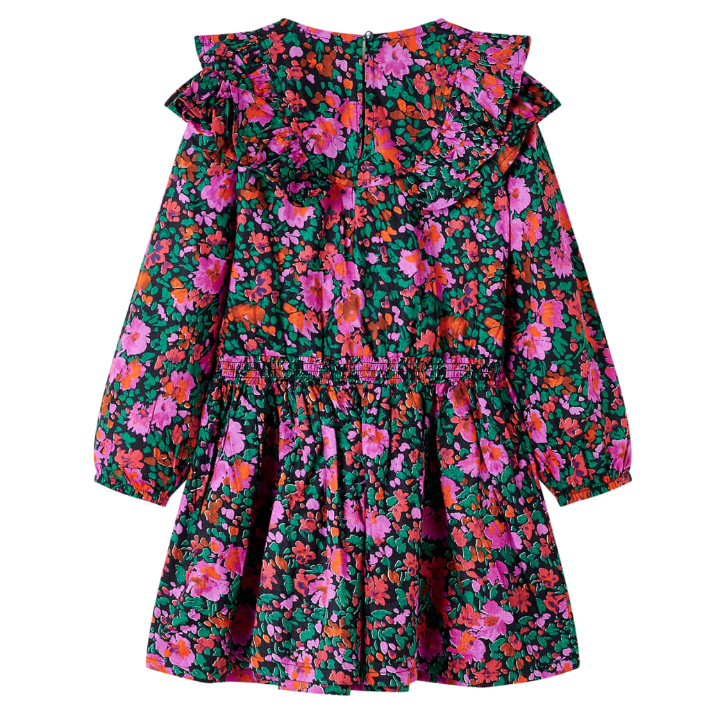 Vidaxl Robe pour enfants à manches longues 128 rose vif