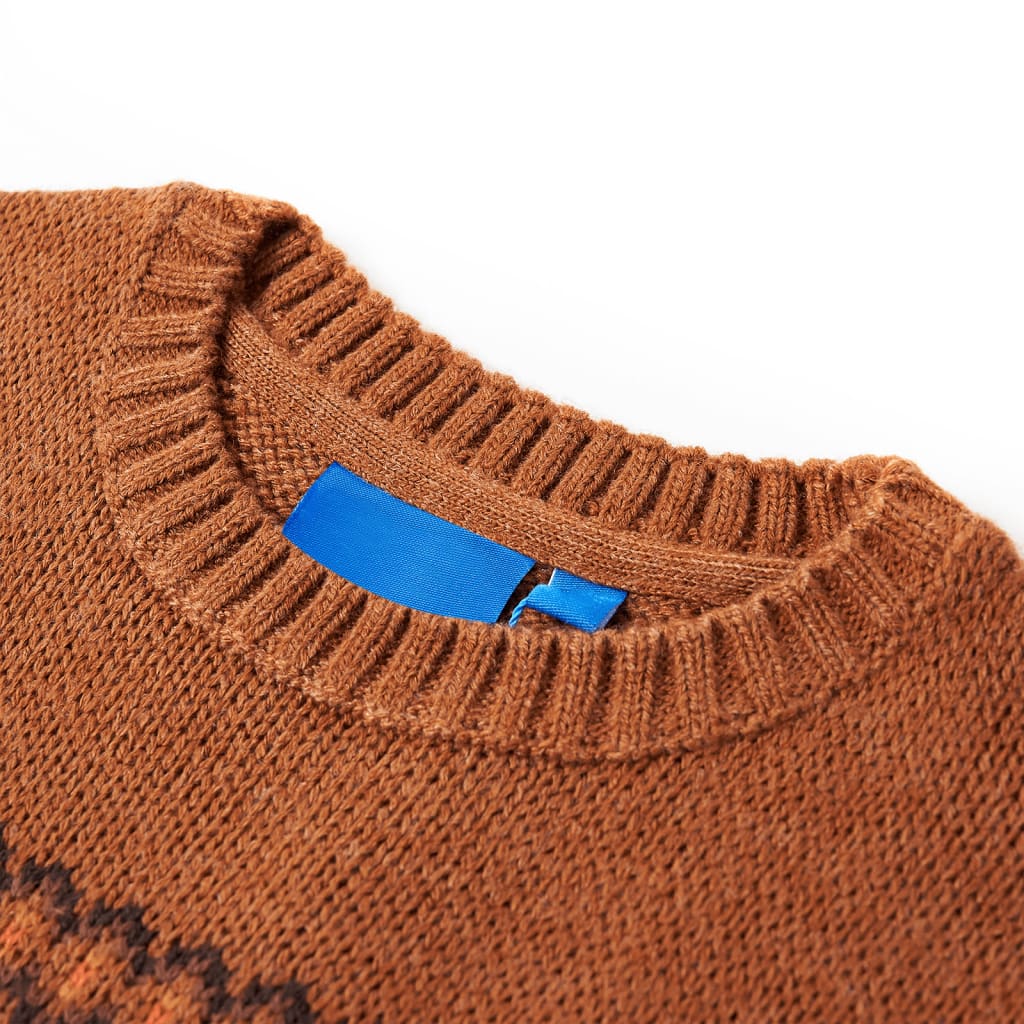 Vidaxl pull enfant tricoté 116 couleur cognac