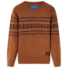 Vidaxl pull enfant tricoté 128 couleur cognac