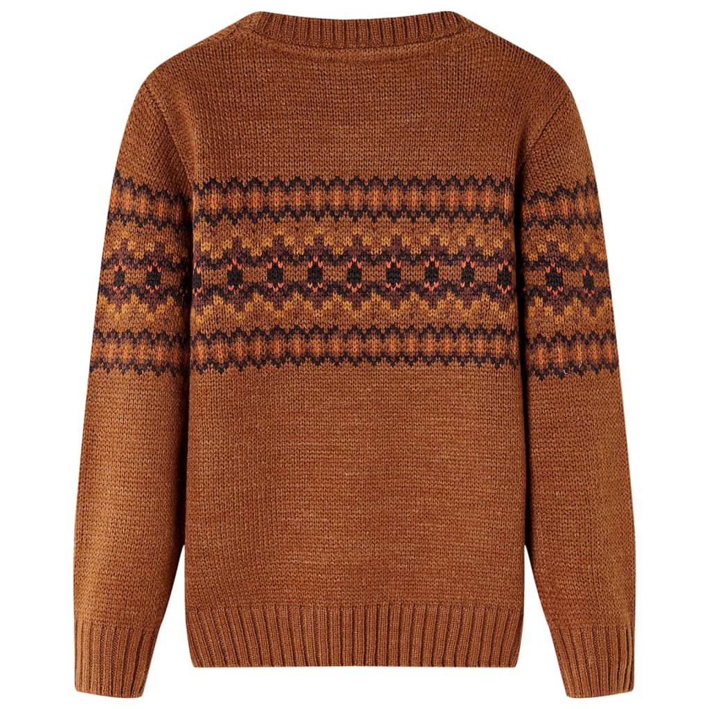 Vidaxl Child's Pull tricoté 128 Cognac colored