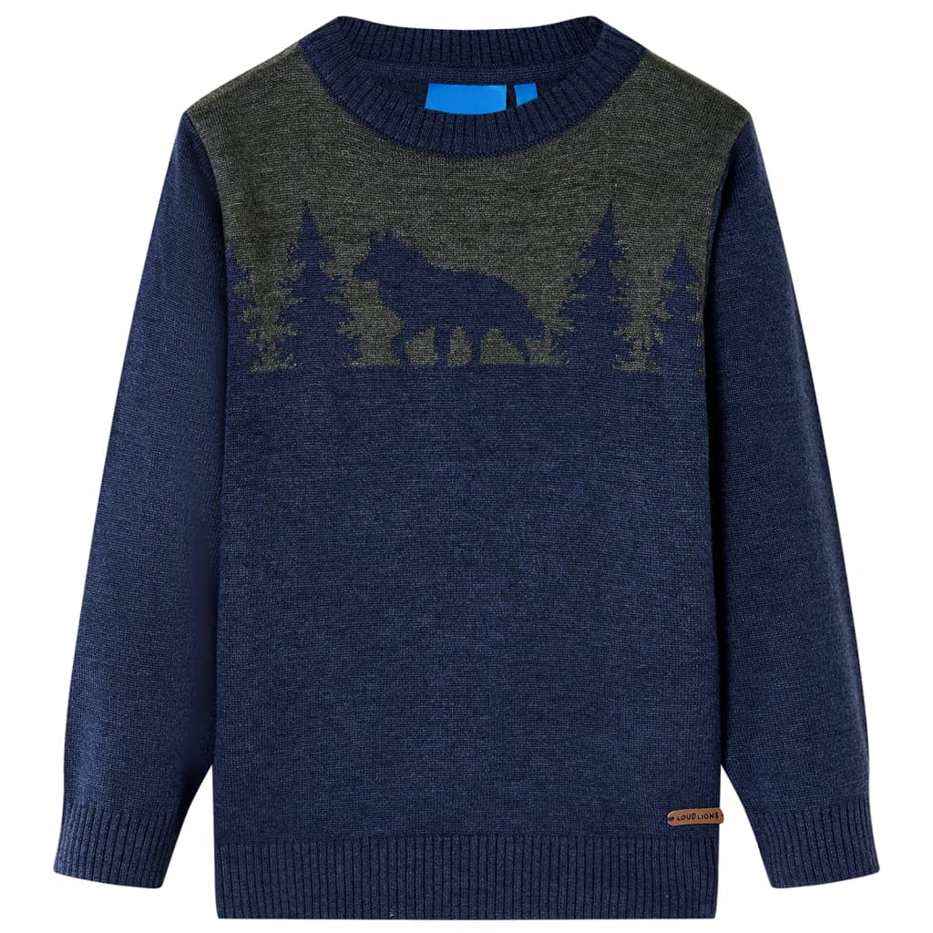 Vidaxl Child's Pull tricoté 128 bleu marine