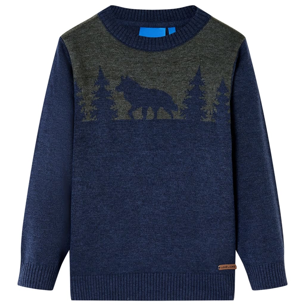 Vidaxl Pull pour enfants tricoté 140 bleu marine
