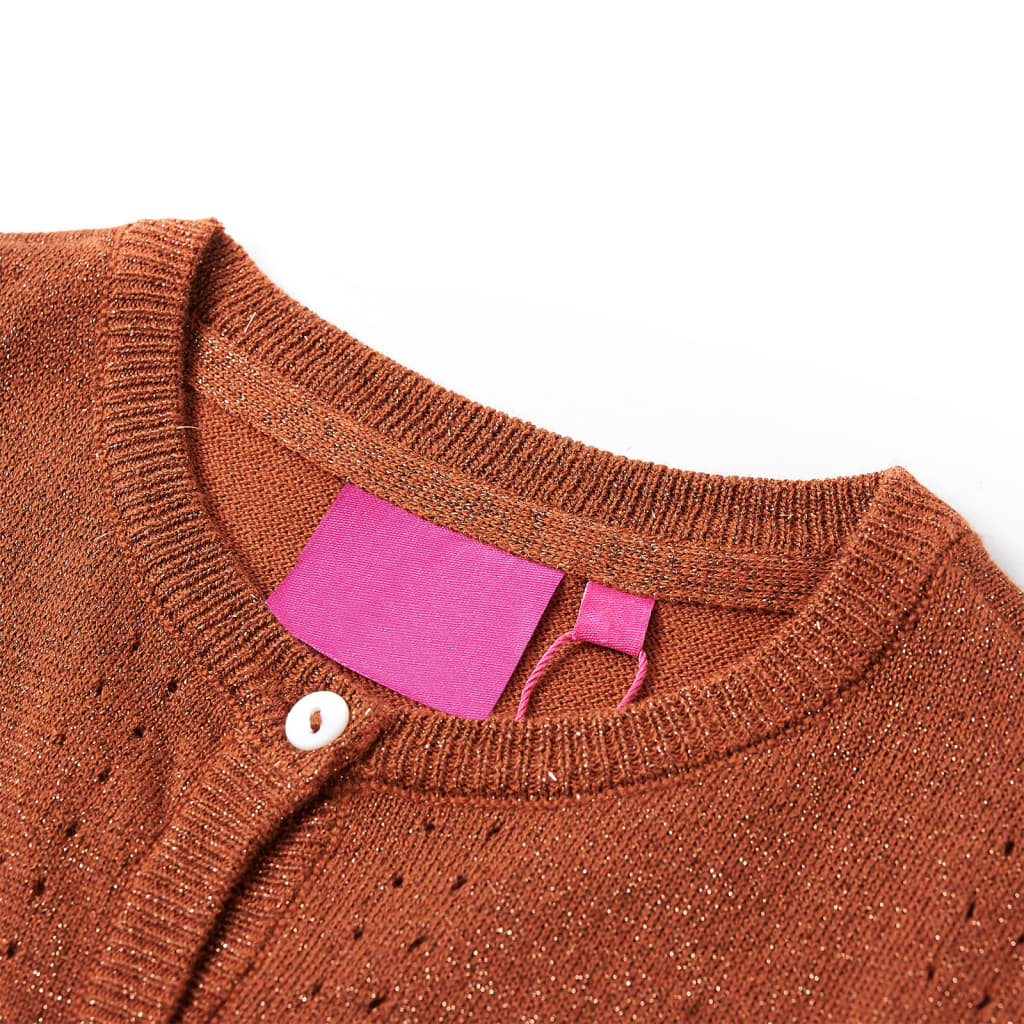 Vidaxl Children's Vest Knitted 140 Cognac colored